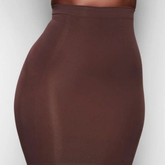 SKIMS XXS XS Sculpting Long Brown Cocoa Sculpt Slimming Shapewear Skirt Slip - Picture 2 of 6